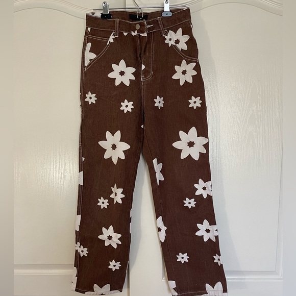 Tilly's Denim - Floral Brown Jeans